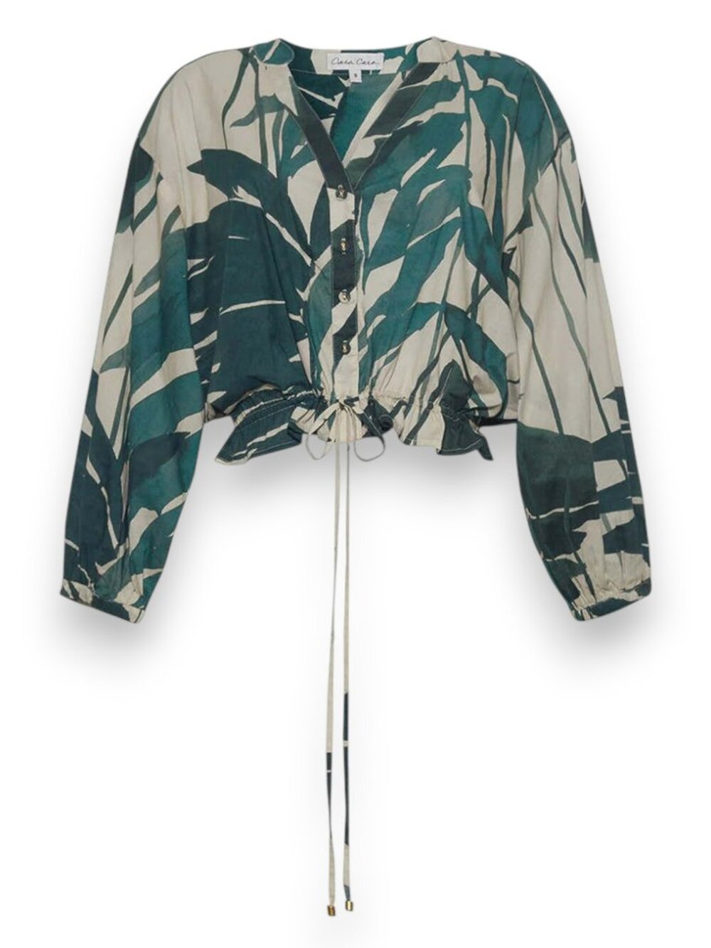 NWT Cara Cara Perrin Top Palm Oasis Turtledove